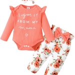 Newborn Baby Girl Clothes Infant Outifts Long Sleeve Romper Floral Pant Set Fall Winter Baby Girl Clothes